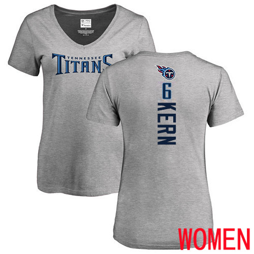 Tennessee Titans Ash Women Brett Kern Backer NFL Football #6 T Shirt->nfl t-shirts->Sports Accessory